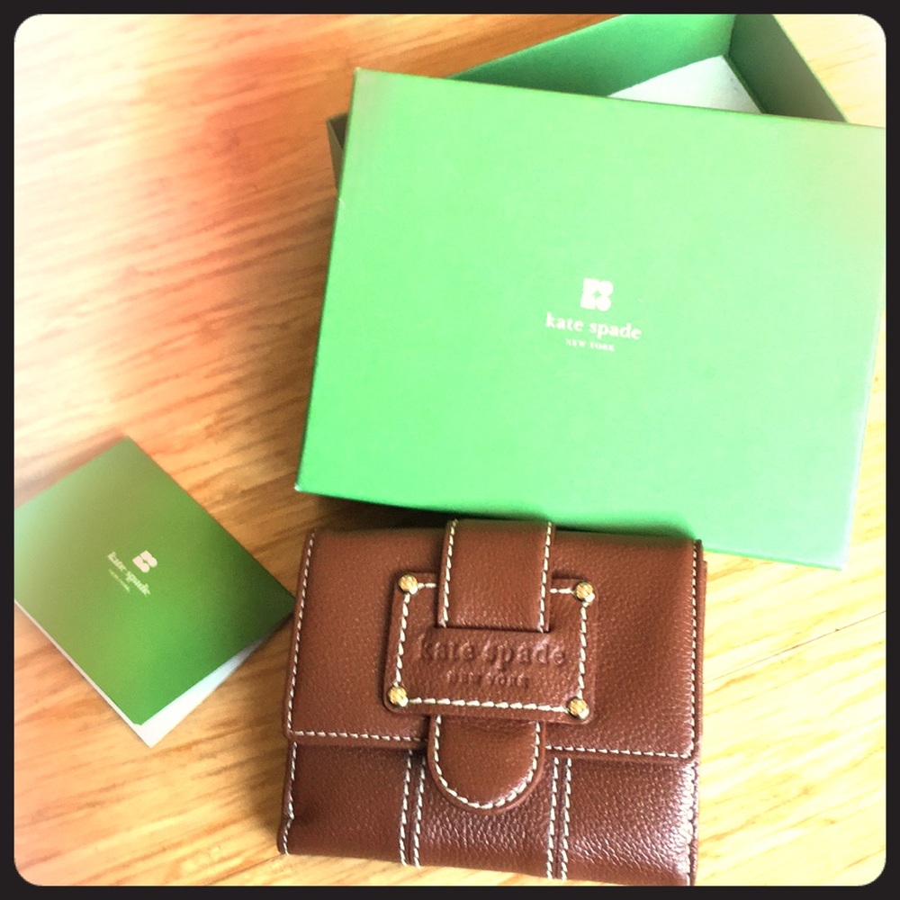 Kate spade brown trifold wallet